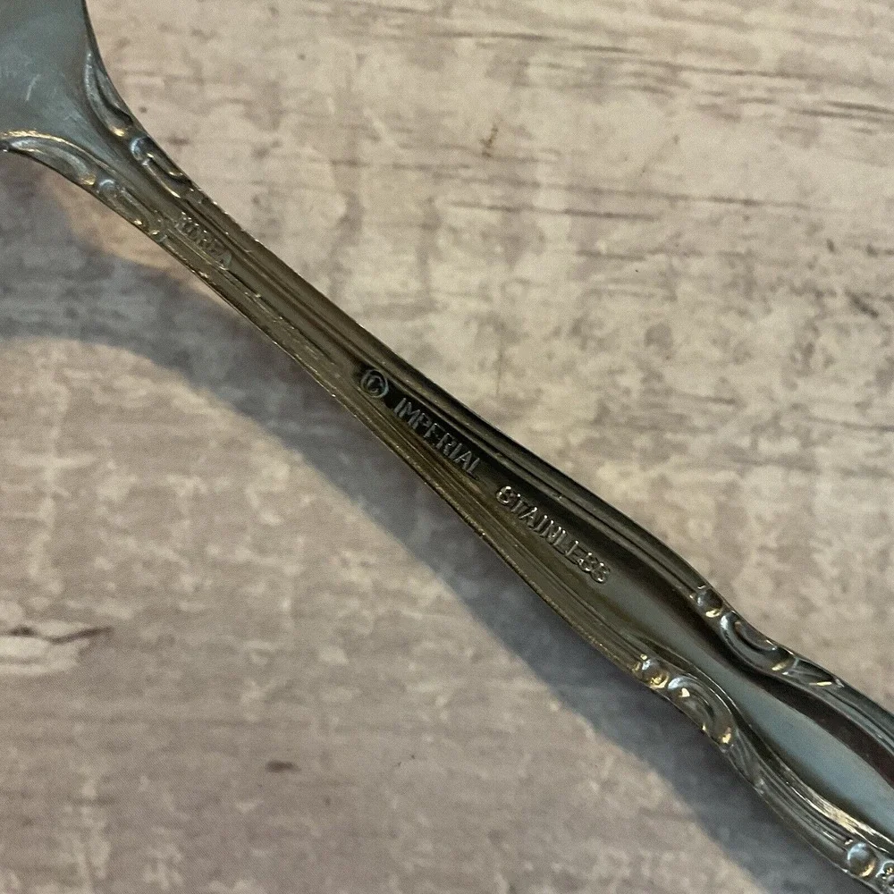 Imperial International Stainless Flatware FLEURETTE 3 Salad Dessert Forks Korea